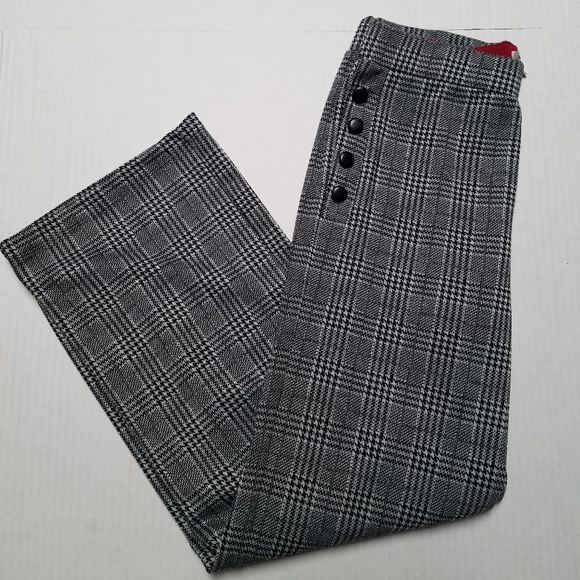 Pants - Women's black checkered style casual pants